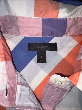 J. Crew Multicolor Plaid Pop-over